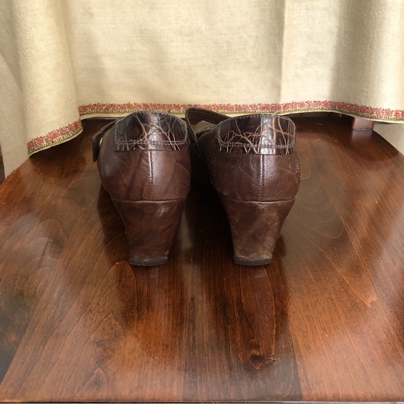 Hispanitas Wedge Leather Mary Jane  Shoes - Picture 6 of 10